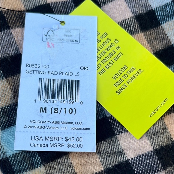 Volcom Kids Checkered Shirt - Blue, Brown, and Black - Picture 8 of 13